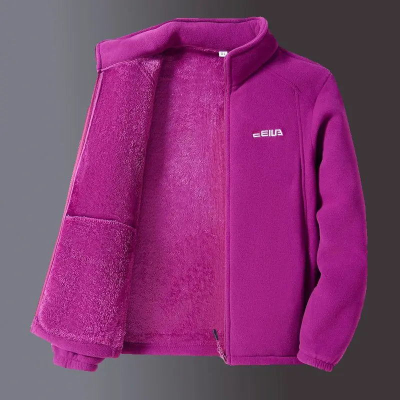 Women’s Fleece Zip-Up Jacket – Warm & Cozy Autumn/Winter Cardigan