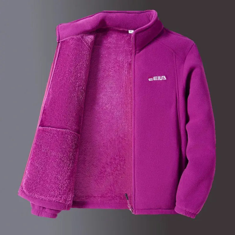 Women’s Fleece Zip-Up Jacket – Warm & Cozy Autumn/Winter Cardigan