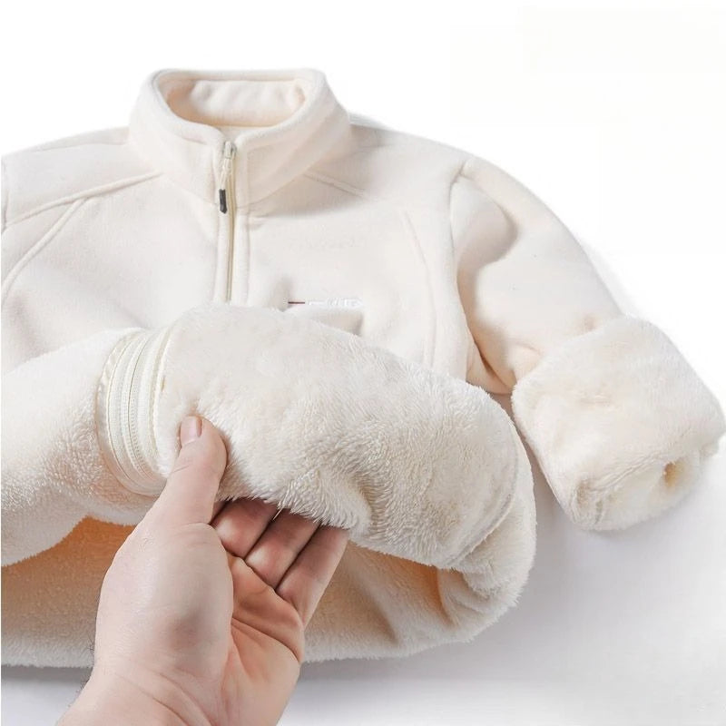 Women’s Fleece Zip-Up Jacket – Warm & Cozy Autumn/Winter Cardigan